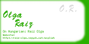 olga raiz business card